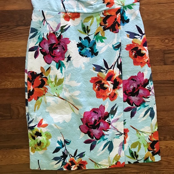 Adrianna Papell Sleeveless V-Neck Draped Front Floral Dress Size 10 - Picture 5 of 11